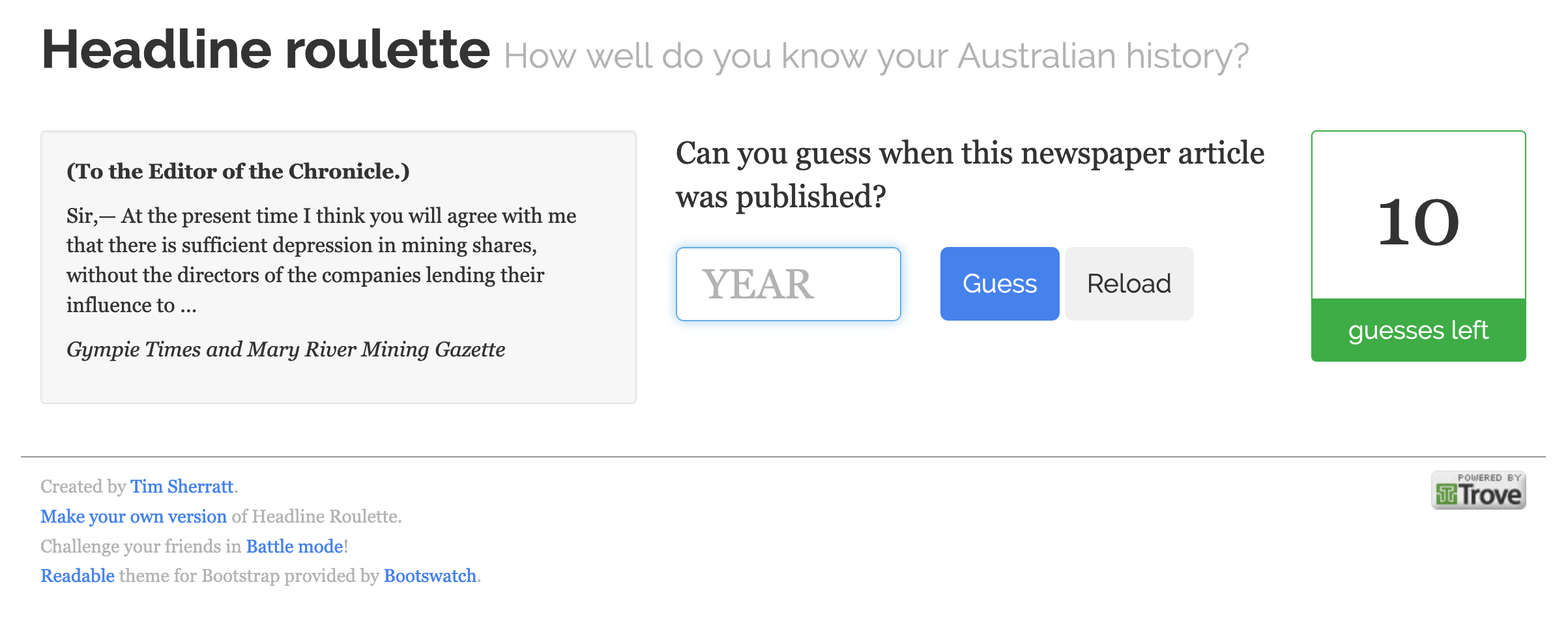 Headline Roulette screenshot